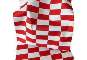 Venkovní látka na zahradní lehátka a houpací sítě, Bílo-Červená Šachovnice, 5x10 cm