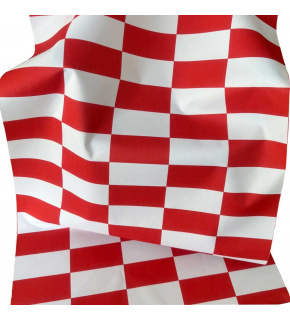 Venkovní látka Pergola (Oxford), 200 g/m², šíře 160 cm, bílo-červená šachovnice 5x10 cm
