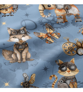 Bavlněné látky, Zvířátka na Modrém, metráž