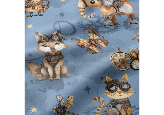 Bavlněné látky, Zvířátka na Modrém, metráž