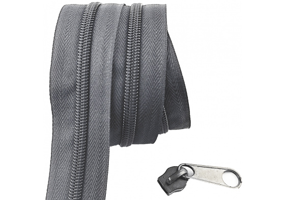 Zip spirálový grafit 8 mm metráž