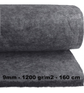 Technický filc 9 mm barva Šedá, šířka 160 cm