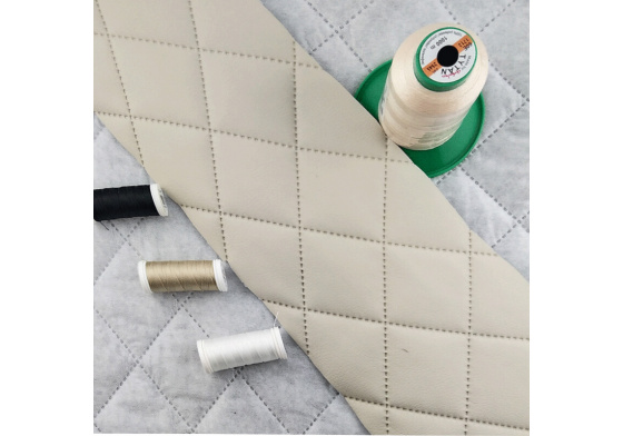 Ekokůže barva ecru prošívaná ultrazvukem, koženka metráž