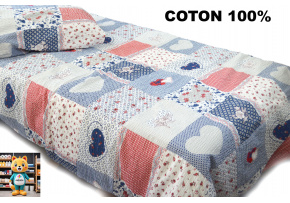 Krepové povlečení na zip, barva Modrá, 140x200 cm