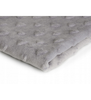 Látka minky srdička, 320 g/m², šíře 160 cm, metráž, světle šedá