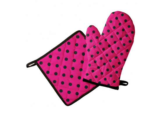 Kuchynská chňapka a podložka, Bodka Růžová