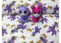 Bavlněná látka Kytičky Levandule a Motyli