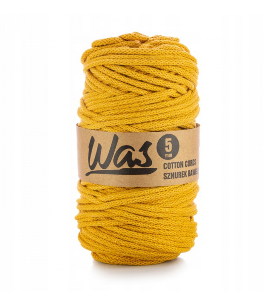 Bavlněná šňůra 5mm, 100m, hořčice 080