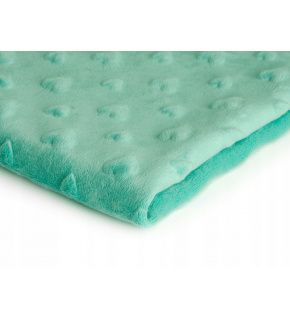 Látka minky srdička, 320 g/m², šíře 160 cm, metráž, mentolová