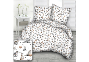 Bavlněná látka, metráž. Kočky a klubko na Bílém