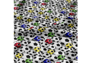 Bavlněná látka Football multi na Bílém