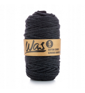 Bavlněná šňůra 5mm, 100m, antracit 360