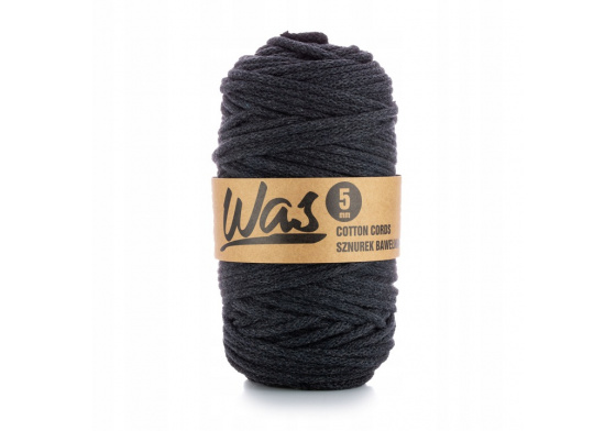 Bavlněná šňůra 5mm, 100m, antracit 360