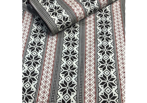 Vánoční bavlněná látka, metráž, šíře 160 cm, Vánoční vzor na Hnědém Vánoční bavlněná látka, metráž, šíře 160 cm, Vánoční vzor na Hnědém