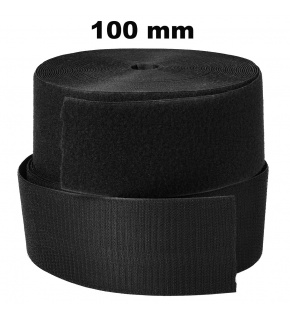 Pásek na suchý zip našívací Háček a Smyčka set, barva Černá 100 mm x 25 bm