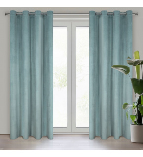 Dekorační velurový závěs s průchodkami SV. MENTOL 140x250 cm