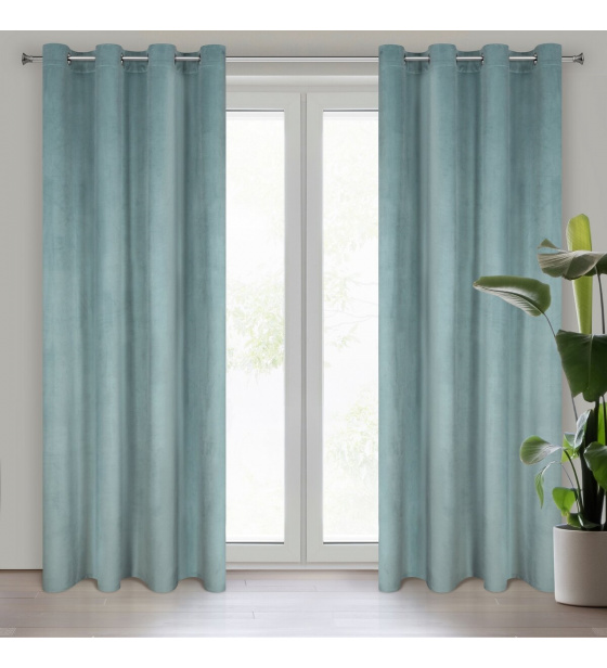 Jednobarevné závěs s průchodkami MENTOL 140x250 cm