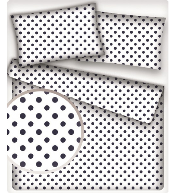 Dětské bavlněné látky vzor Puntík 7 mm granátový bílý podklad, metráž