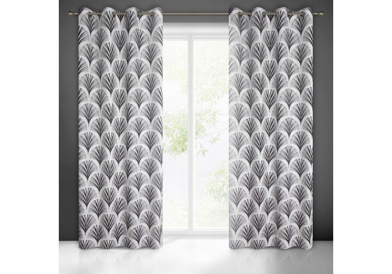 Rideaux motifs Karin couleur blanche 140 x 250 cm 