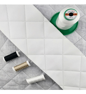 Ekokůže prošívaná ultrazvukem, barva bílá, metráž