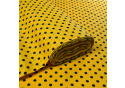 Tissu coton au métre couleur Jaune pois Noire 10 mm