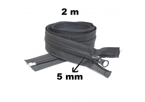 Zip spirálový Dělitelný Grafitový 5 mm délka 200 cm