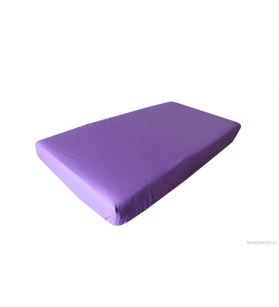 Prostěradlo do postýlky bavlněné na gumu 120x60 cm FIALOVÉ