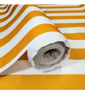 Venkovní látka Pergola (Oxford), 200 g/m², šíře 160 cm, bílo-žluté proužky 5 cm