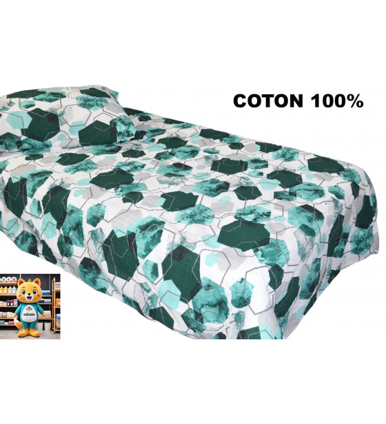 Krepové povlečení na zip, barva Smaragdová, 140x200 cm  