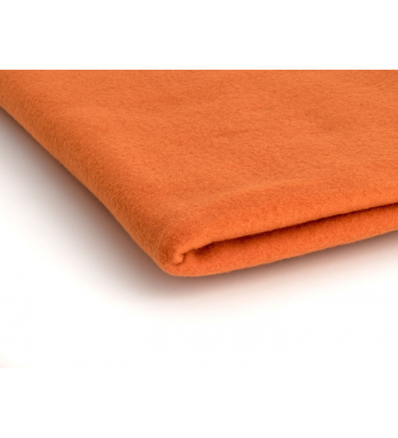 Polar fleece látka 200 g/m², šířka 150 cm, pomerančový, metráž