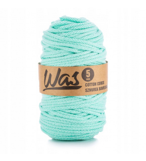 Bavlněná šňůra 5mm, 100m, barva seledynová 190