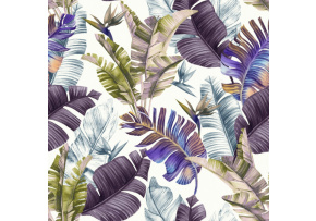 Velurové potahové látky s potiskem, Barevná listí na Bílém