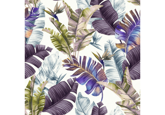 Velurové potahové látky s potiskem, Barevná listí na Bílém