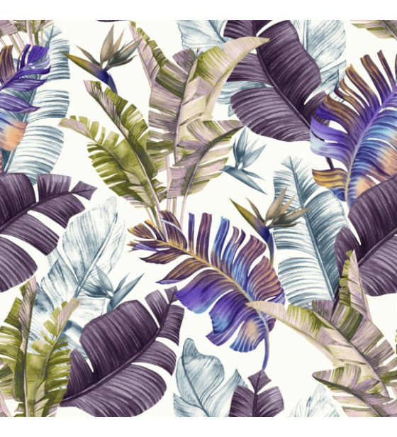 Velurové potahové látky s potiskem, Barevná listí na Bílém