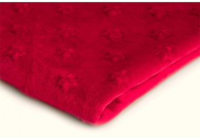 Látky mikroplyš Minky Hvězdy, barva Červená 29