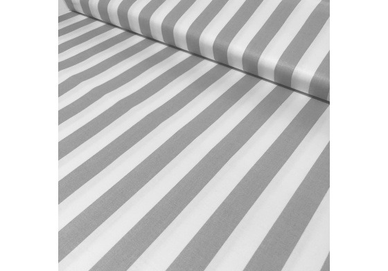 Dekorační dětské bavlněné látky metráž Proužek barva šedá