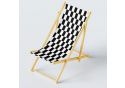 Venkovní látka na zahradní lehátka a houpací sítě, Bílo-Černá Šachovnice, 5x10 cm