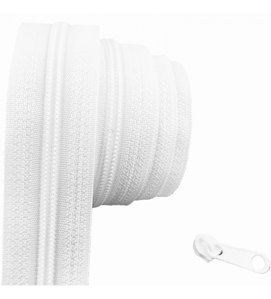 Zip spirálový bílý 3 mm metráž