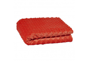 Látka mikroplyš Minky 380 Puntík, barva Tm. Oranžová