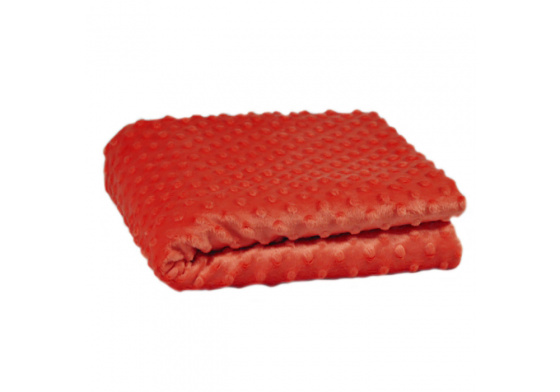 Minky 380 látky mikroplyš puntík  barva tm. pomerančová