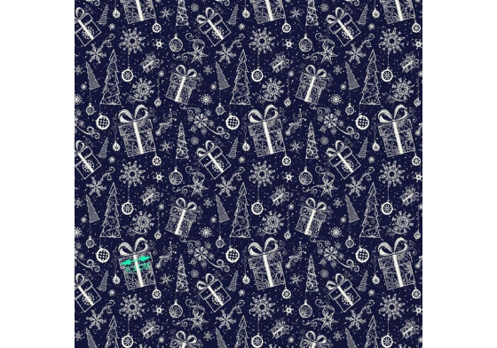 Vánoční bavlněná látka, metráž, šíře 160 cm, Vánoční vzor Granátovém