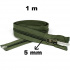 Zip spirálový Dělitelný Khaki 5 mm délka 100 cm