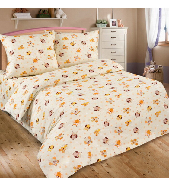 Bavlněné látky, metráž. Sovy Hnědé na Krémovém