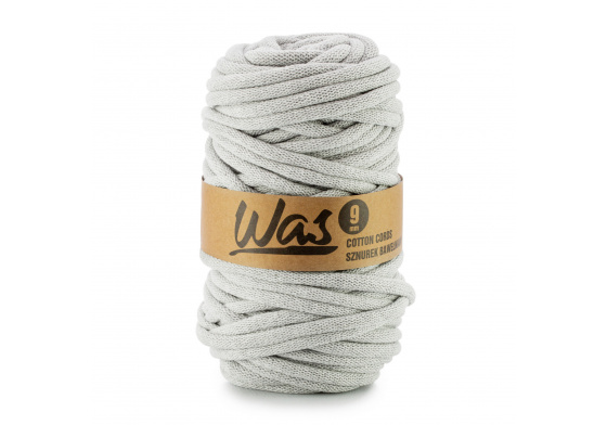 Bavlněná šňůra 9mm, 50m, světle šedá 030