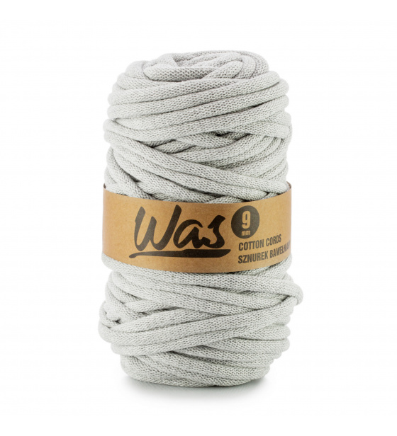 Bavlněná šňůra 9mm, 50m, světle šedá 030