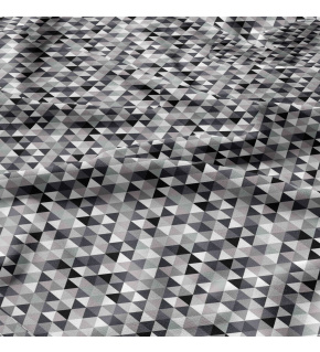 Bavlněná látka 100% bavlna, 125 g/m², šíře 160 cm, trojúhelníky černé 2 cm