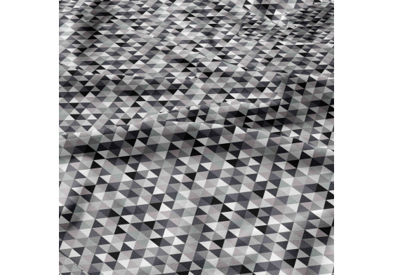 Bavlněná látka Trojúhelníky 2 cm, Černé