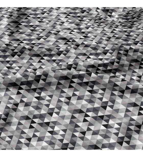 Bavlněná látka 100% bavlna, 125 g/m², šíře 160 cm, trojúhelníky černé 2 cm