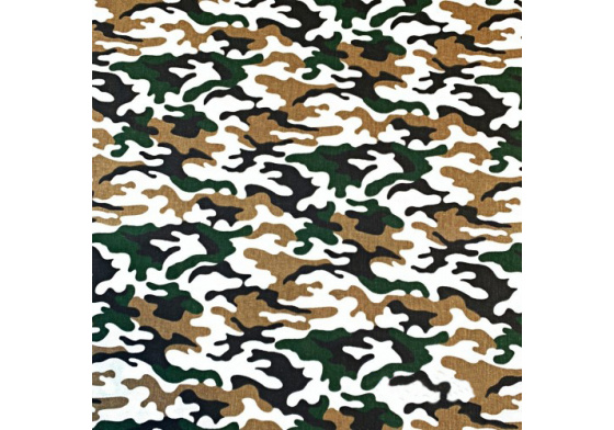 Bavlněná látka vzor moro hnědé a zelené