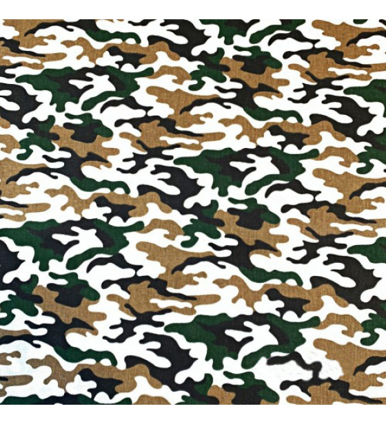 Bavlněná látka vzor moro hnědé a zelené